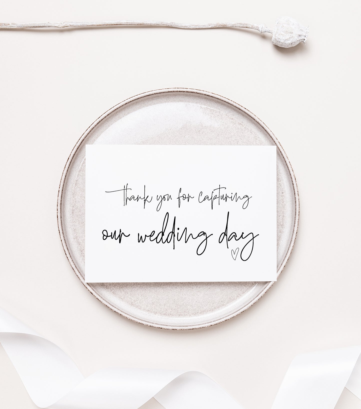 Thank You for Capturing Our Wedding Day Photographer Card (Bould)