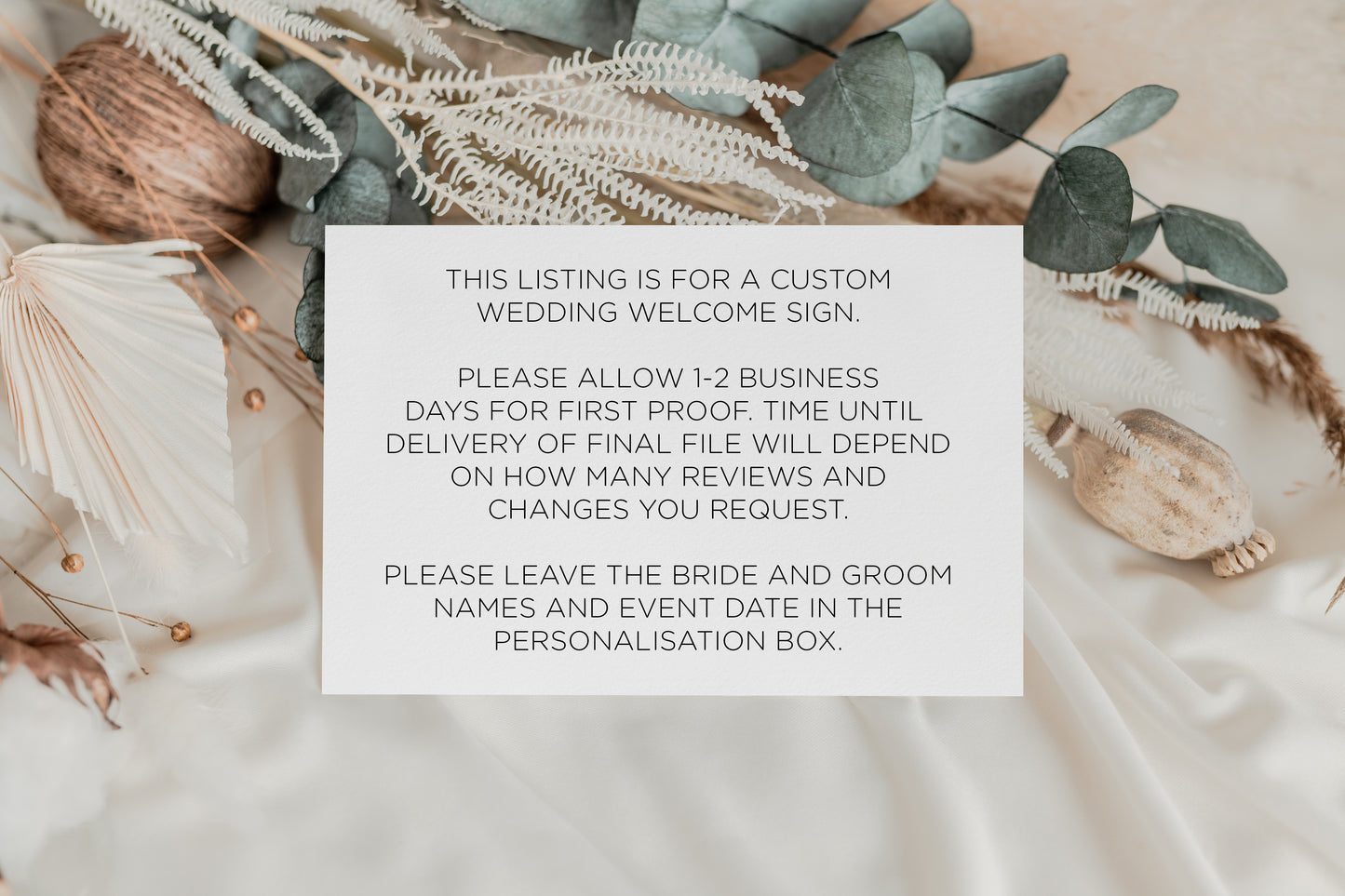 Eucalyptus Wedding Engagement Welcome Sign