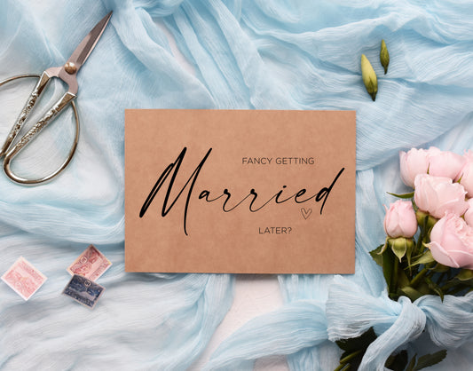 Fancy Getting Married Later Bride and Groom Wedding Day Card (Ama)