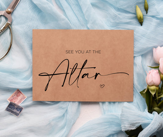 See You At The Altar Bride and Groom Wedding Day Card (Ama)