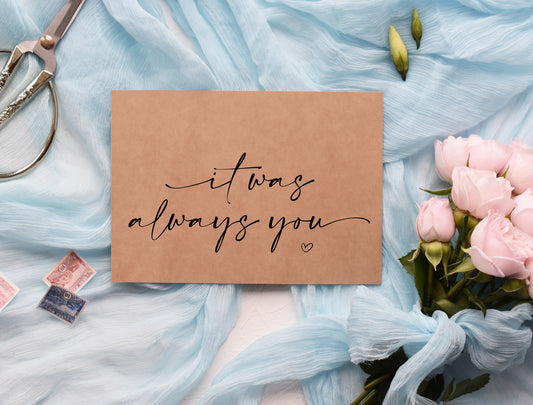 It Was Always You Bride and Groom Wedding Day Card (Ama)