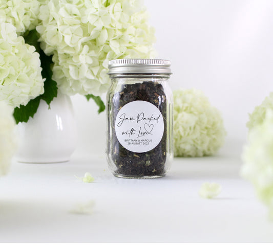 Jam Packed with Love Wedding Favour Thank You Stickers (Ama)