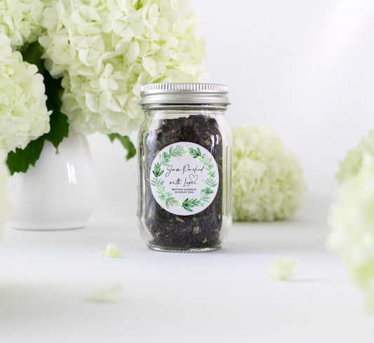 Greenery Jam Packed with Love Wedding Favour Thank You Stickers (Ama)