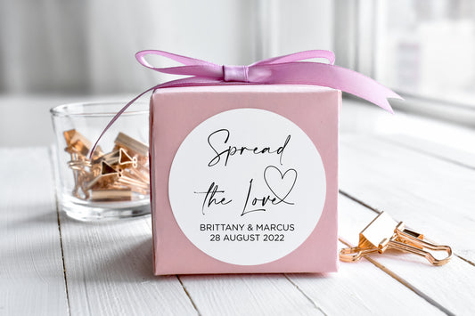 Spread the Love Wedding Favour Thank You Stickers (Ama)