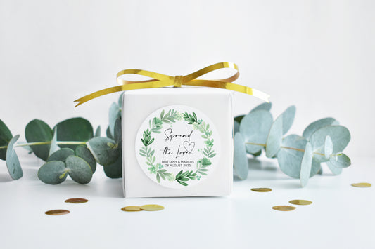 Greenery Spread the Love Wedding Favour Thank You Stickers (Ama)
