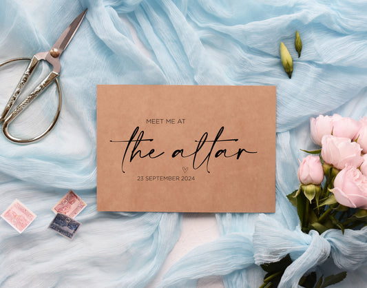 Meet Me At The Altar Bride Groom Wedding Day Card (Ama)