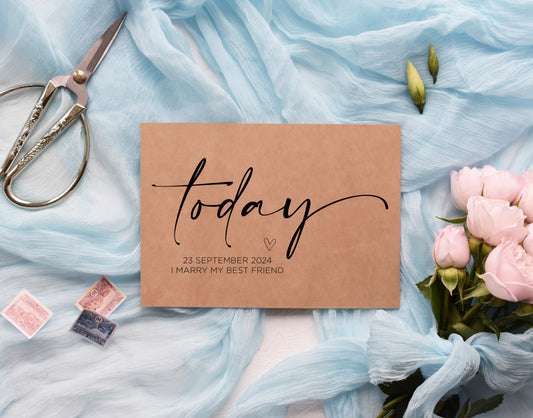 Today I Marry My Best Friend Bride Groom Wedding Day Card (Ama)