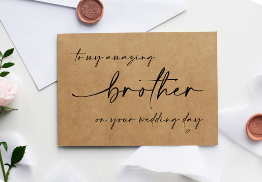 To My Brother on Your Wedding Day Card (Ama)