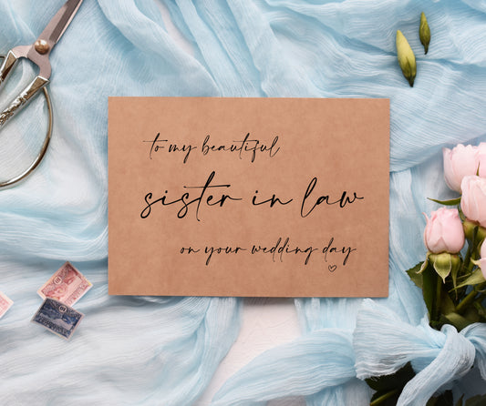 To My Sister in Law on Your Wedding Day Card (Ama)