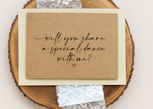 Will You Share a Special Dance With Me Wedding Day Card (Ama)