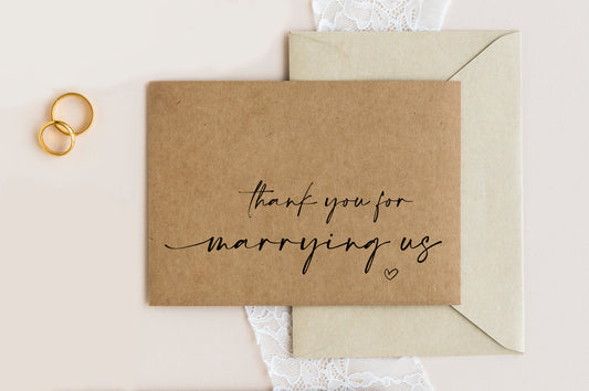 Thank You for Marrying Us Wedding Day Card (Ama)
