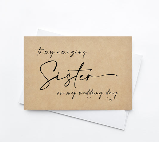 To My Sister on Your Wedding Day Card (Ama)
