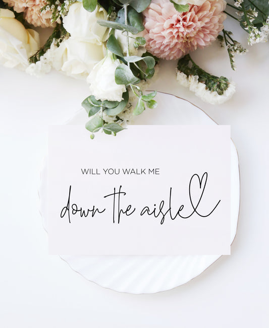 Will You Walk Me Down The Aisle Wedding Day Card (Bould)