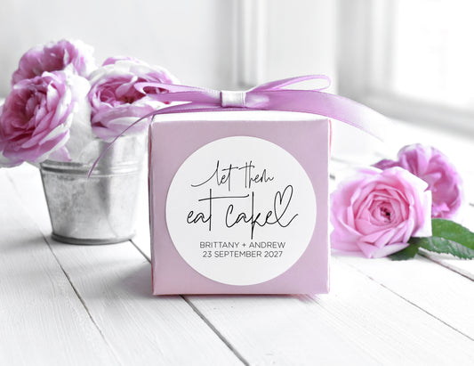 Let Them Eat Cake Wedding Favour Thank You Stickers (Bold)