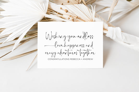 Wishing You Endless Love and Happiness Wedding Day Card (Blast)