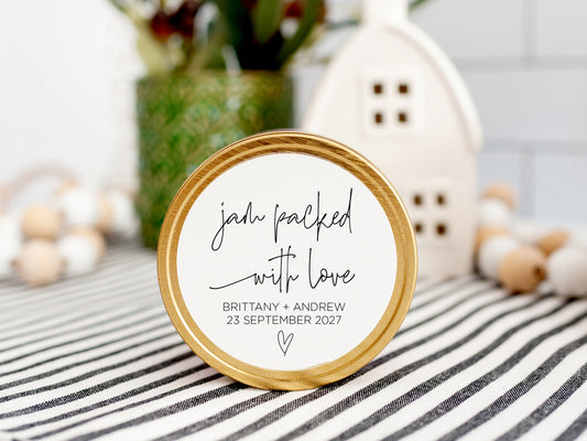 Jam Packed With Love Wedding Favour Thank You Stickers (Bold)