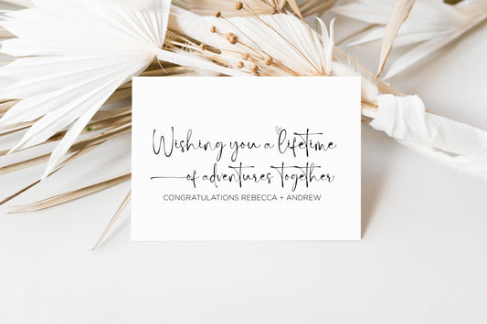Wishing You A Lifetime of Adventures Wedding Day Card (Blast)