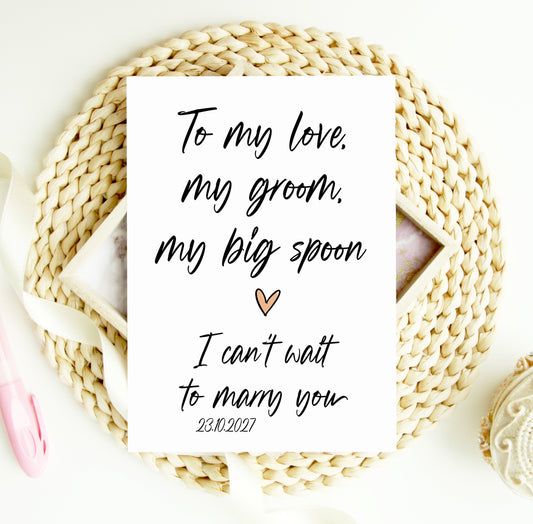 To My Love To My Groom from Bride Wedding Day Card (Billie)