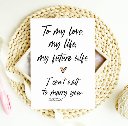 Love of Life Future Wife from Groom Wedding Day Card (Billie)