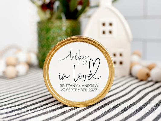 Lucky in Love Wedding Favour Thank You Stickers (Bold)