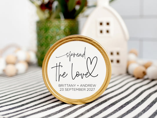 Spread the Love Wedding Favour Thank You Stickers (Bold)