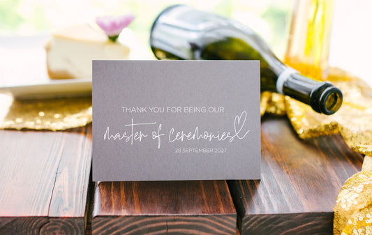 Thank You for Being Our Master of Ceremonies Wedding Day Card (Bould)
