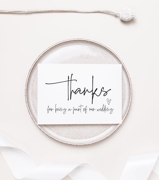Thanks for Being a Part of Our Wedding Day Card (Bould)