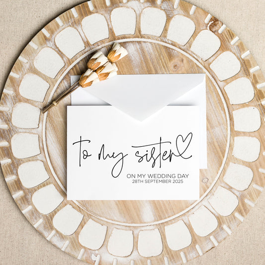 To My Sister on My Wedding Day Card (Bould)