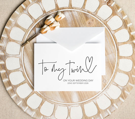 To My Twin on Your Day Wedding Card (Bould)
