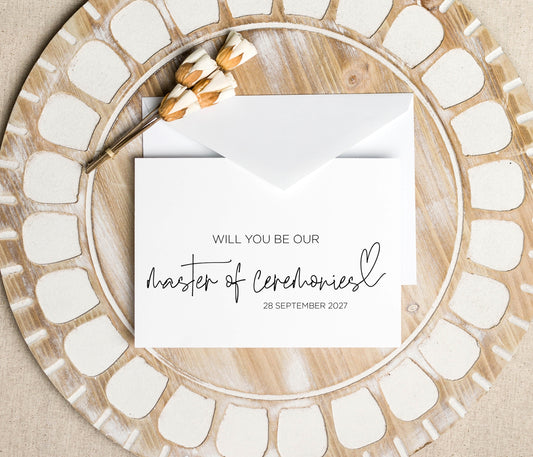 Will You You Be Our Master of Ceremonies Wedding Day Card (Bould)