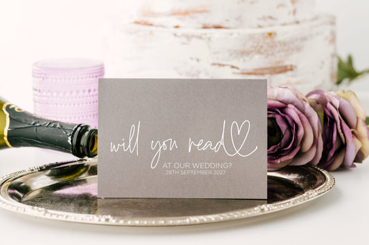 Will You Read at Our Wedding Day Card (Bould)